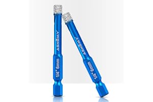 ASNOMY 2 st 6 mm diamantborrar, kakelborrar, glasborrset, 6 mm diamantkakelborr för hårda plattor, keramik, porslinstengods, marmor och granit
