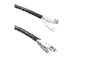 Amazon Basics Organizador de cables, funda para ordenar los cables y protegerlos de mascotas, 10 m, negro (la empresa se llamaba antes AmazonCommercial)