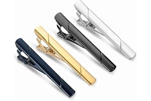FVEVQE 4 Pcs Tie Clip Set for Men - Business Suit Accessories, Tie Pins - Men's Wedding, Boyfriend, Father's Day, Valentine's Day Gift