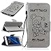 Produktbild Nancen Samsung Galaxy S7 Edge / SM-G9350 (5,5 Zoll) Hülle, [Bär - Don't Touch My Phone] Serie Weich Leder Handyhülle Tasche Wallet Flip Case Book Cover Etui, Niedlich Bär Muster Design Ledertasche Lederhülle Schutzhülle mit Standfunktion Brieftasche und Kartenfächer