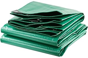 TERRE JARDIN - Bâche de Protection Extérieur 1,5 x 6 m - Imperméable, Ultra Lourde et Résistante - Polyéthylène 240 g/m², Anti UV - Pour Bois de Chauffage - Œillets en Aluminium