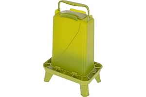 Kerbl Hobbyfarming Automatic Feeder with Feet, Includes Feet, Removable Lid, Weather-Resistant, Easy to Clean, Transparent Container, for Poultry, 5.5 L, Green