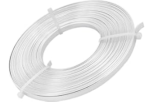 BENECREAT 10m (33FT) Fil Plat en Aluminium Argenté de 5mm de Large fil Artistique Artistique Anodisé pour la Fabrication de Perles de Fabrication Artisanale de Bijoux, 10m / rouleau