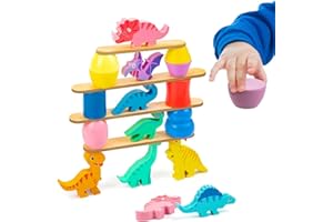 ZQuintuplian Toys for 3 Year Old Boys, Thoughtful and Educational Dinosaur Blocks Sorting & Stacking & Balance Toys for Ages 2-4 Boys Girls