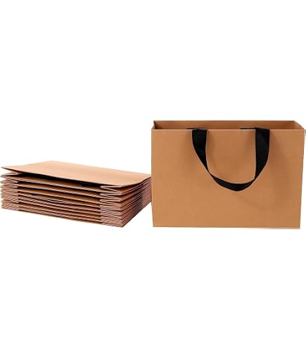 Tomnk 40pcs Brown Paper Bags With Handles Mixed Size Kraft Paper Bags...
