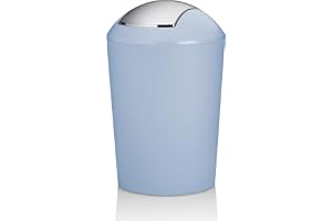 kela Svänglockshink blå, kosmetisk hink 5 l med svänglock, plast, MARTA, papperskorg badrum frostblå matt