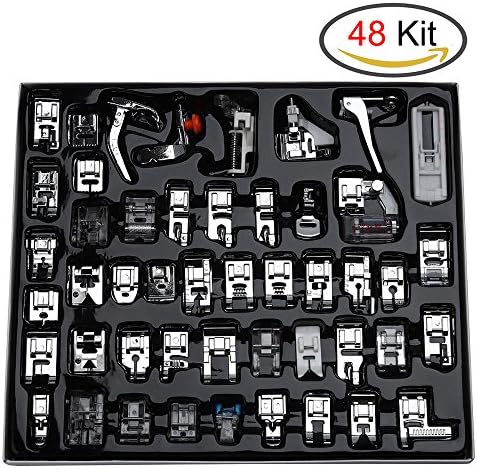 Presser Feet, AresKo Professional Sewing Machine Presser Feet Set for Brother, Babylock, Singer, Janome, Elna, Toyota and most Domestic Sewing Machines - 48 Kit
