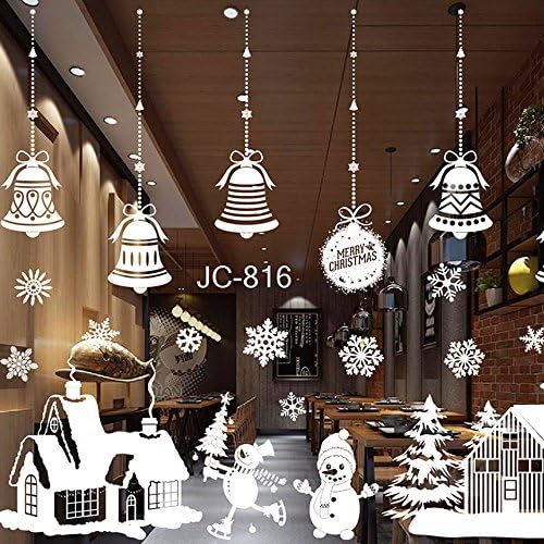 Marinka Christmas Wall Sticker White Santa Tree Decoration DIY Removable Home Decor ,8 style ,55x38 cm (816)