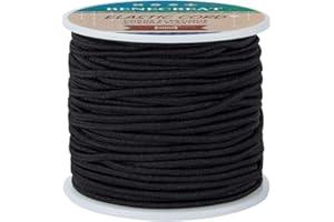 BENECREAT 35m 2.5mm Cordón Negro Elástico Cuerda Elástica Hilo de Nylon de Rebordear Hilo Elástico para Cuentas Pelo y Manualidad