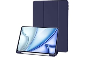 PALKITSEE Custodia Cover Compatibile con iPad 9 8 7 Generazione (10.2 Pollici, 2021/2020/2019), Supporta la Carica di Pencil 2nd Gen, Auto Sveglia/Sonno (Blu Scuro)
