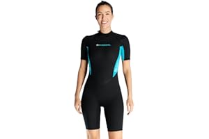 X-MANTA Combinaison courte en néoprène pour hommes et femmes, 1,5 mm, fermeture dorsale, manches courtes pour la plongée, la plongée en apnée, le surf et la natation