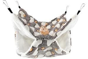 Toivize Meerschweinchen Hängematte, Doppellagig Hängematte für Kleintiere Chinchilla Frettchen Hängematte Ratten Käfig Zubehör für Chinchilla, Frettchen, Hamster, Eichhörnchen und Andere, 32 x 32 cm
