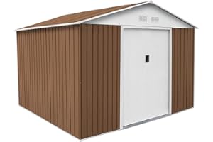 Gardiun Abri de Jardin en Métal Bristol 7,74 m² 241x321x205 cm Ext. Acier Galvanisé Marron