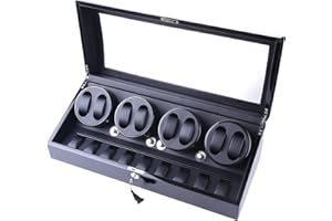 XTELARY Remontoir Automatique pour 8 Montres avec 9 Compartiments de Rangement flexibles, Boîte à Montre Remontoir de Montre Mécanique Automatique Classic Watch Winder