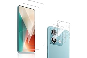 QULLOO [2+ 2 Piezas Protector de Pantalla para Xiaomi Redmi Note 13 5G + Protector de Lente de cámara, 9H Dureza Vidrio Templado Sin Burbujas Film Cristal Templado para Redmi Note 13