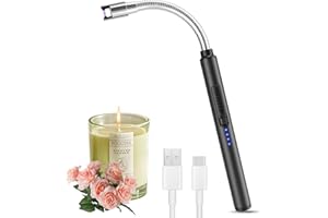 UMIKEL Encendedor de arco eléctrico, cortavientos, sin llama, USB, recargable, con cerradura de seguridad, para cocina, fuegos artificiales, camping barbacoa, moderno (negro)