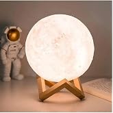 Bilger Dolunay Ay 3d Işıklı Standlı Pilli Dekoratif Gece Lambası Hediyelik K&uuml;re Led 15 CM
