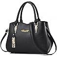Handbags for Women Ladies Handbags PU Leather Women Bags for Work, Shopping, Date, Party, Christmas (Black)