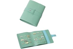 ZHIERNA Ohrring Aufbewahrung Ohrringe Ordner Kleines Buch Aufbewahrungstaschen Praktische Ohrstecker Aufbewahrung Schmuckkästchen Schmuck Organizer Tragbare PU Ohrring Etuis Für Mädchen Und Frauen