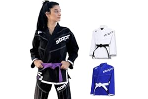 Starpro BJJ Gi 450 Gramm Power Baumwollmischung Weiß und Schwarz Preshrunk Professional Martial Arts Kimono für Training und Wettkampf Männer & Frauen A0 A1 A2 A3 A4 A5