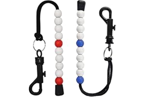 ‎MIRRWIN Mirrwin 2 Stück Golf Score Zähler, Golf Zählkette 30cm Lange Perlen Schlagzähler mit Karabiner Gaming-Scorer Golfscoring Tool Tragbares Golfscoring Ketten Golfzubehör für 2 Players Score Counters