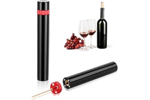 HEMLOSK Sacacorchos Presión para Vino, 7s Abridor de Vino Aire Comprimido Presión, Sacacorchos Profesional, Descorchador de Vino para Restaurante, Fiesta y Cena, Amantes del Vino Regalo, Portátil