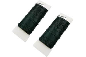 CFYTHYAB 2 Pieces of Green Florist Wire, 38 Yards 0.71 mm Metal Garden Craft Wire for Wreaths