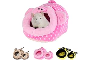 Urijk Kleine Tier Haus Nest Gemütlich Warm Plüsch Baumwolle Schlafen Bett Höhle für Lgel Katze Kaninchen Hamster Meerschweinchen Chinchilla (L, Schwein)