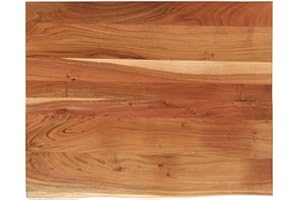 vidaXL Tablero Rectangular, Superficie de Mesa, Tablero de Trabajo Comedor, Superficie para Oficina, Madera de Acacia Borde Vivo 90x80x2,5 cm
