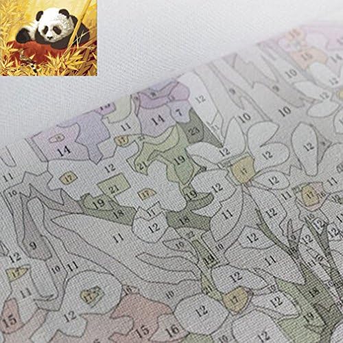 SZHTSWU Panda Style DIY Coloring Painting Wall Art Pictures Home Decoration with Brush Hooks Pigment