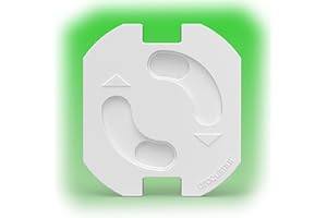 Droquimur® [10 Unidades] Protector enchufes Seguridad Infantil con mecanismo de giro automático | Seguridad en el hogar para bebés y niños | Adhesivo 3M | Tapas para Schuko Europeo | Blanco