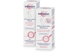 ‎SANOSAN sanosan Schwangerschaftsöl & Dehnungsstreifen Minimierer - Beugt und behandelt Dehnungsstreifen & Schwangerschaftsstreifen vor - Schwangerschafts Pflegeöl & Dehnungsstreifen Creme klinisch getestet