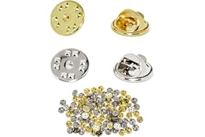 DOAFOCE PEAK-EU 110 Piezas Mariposa Embrague Mariposa Cierre Pin de Embrague para Manualidades y Joyería Color Plateado y Dorado