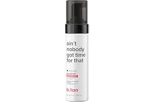 b.tan Pre-Shower Self Tanner Mousse | Ain't Nobody Got Time for That - Fast, 9 Minutes, 1 Hour Sunless Tanner Mousse, No Fake Tan Smell, No Added Nasties, Vegan, Cruelty Free, 6.7 Fl Oz