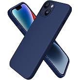 URUCHI iPhone 14 ile Uyumlu Kılıf, İ&ccedil;i Kadife Kaplamalı İnce Sıvı Silikon Tam Koruma Yumuşak Jel Silikon Kapak, Lacivert