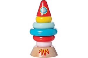 Manhattan Toy Stacker Rocket Baby and Toddler 7 Piece Magnetic Wooden Stacking Toy Set