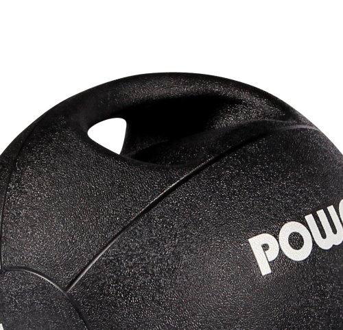 Medizinball mit Griffen Profi 3 – 10 kg von POWRX | schwarz Gewichtsball Studioqualität - 8