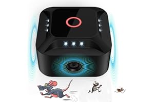 WARDBES Ultradźwięki dla szczurów, ultradźwiękowy odstraszacz myszy 360 ° ze światłem LED, ultradźwiękowy odstraszacz myszy gryzoni pasożyty szczury pająki ćmy mrówki