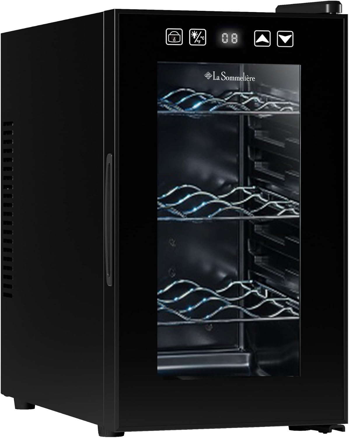 LA SOMMELIERE LS8E Vinoteca para 8 Botellas Termoeléctrica - Muy silenciosa - Diseño Moderno y Compacto