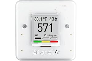 SAF Aranet4 Home: sensor de calidad de aire interior inalámbrico para el hogar, la oficina o la escuela [CO2, temperatura, humedad y más] portátil