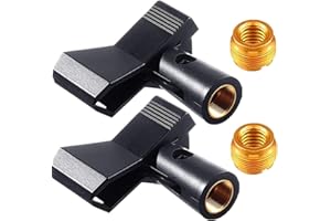 Soporte para micrófono, soporte de clip para micrófono, soporte universal para micrófono, CuiCanfla 2 clips de micrófono ajustables con adaptador de rosca macho de 5/8 pulgadas a hembra de 3/8