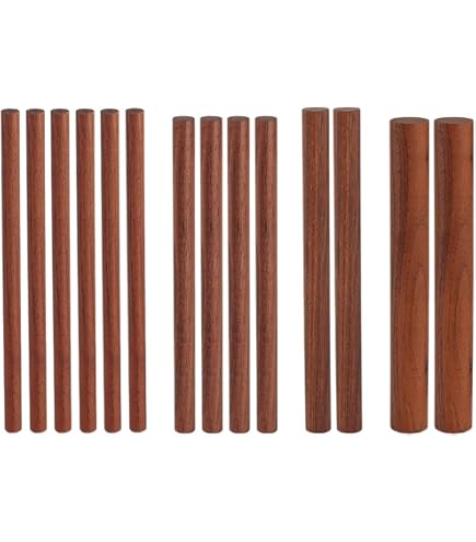 OLYCRAFT 30 Stück Walnuss Dübelstangen 15-25cm - DIY Bastelholz 5,5-12mm