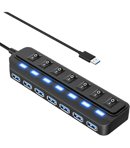VKUSRA Hub Répartiteur 4 Ports USB 3.0 Avec Câble USB Long De 1,2