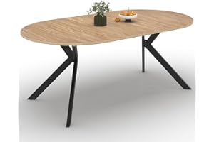 IDMarket - Mesa de comedor extensible redonda Alix 4-10 plazas con patas de araña de madera y negro 110-200 cm