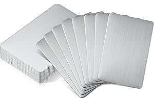 YUNSAILING 12 Pieces 304 Stainless Steel Metal Business Cards Blank Steel Laser Engraving Stainless Cards for House Office Customer DIY Gift Plate, 86 x 54 mm(0.5 mm)