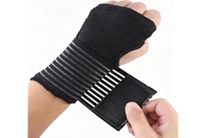 Xynovate 2 Pack Elastic Wrist Support with Strap, Wrist Compression Wrap Adjustable Wrist Strap(Black)