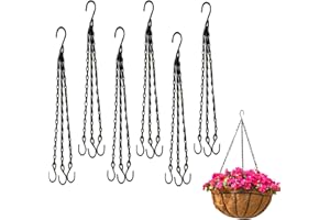 Ricofot Suspension Plante Intérieure 40 cm Macrame, 6 Pièces avec Crochet en S - Convient pour Accrocher Divers Accessoires pour la Maison