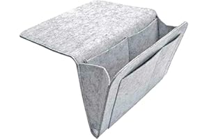 ausuky Multifunctional Felt Bedside Hanging Storage Bag Caddy Pocket Bed Organizer Container Dorm Room Pocket (grey)