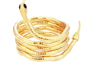 WEINIBAO Bracciale Serpente Braccio, Collana di Halloween, Collana Serpente Pieghevole, Collana con Serpente, Collana Snake, Braccialetti con Serpente, Halloween Accessori per Donna Uomo