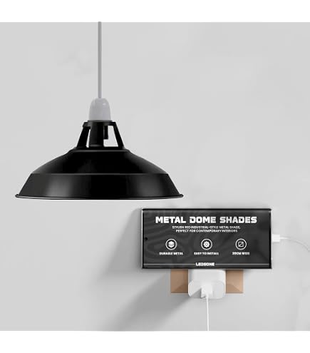 Abat Jour Plafond Métallique LEDSone - Abat-jour En Métal à Montage Facile - Style Rétro Industriel - Suspension Pour Plafond - Luminaire Pour Cuisine Et Salle à Manger - E27 - Rouge